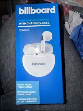 billboard True Wireless Earbuds with Charging Case - White